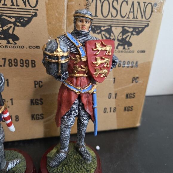 Three Toscano Early Knights of England Figurines Statue - Picture 9 of 10